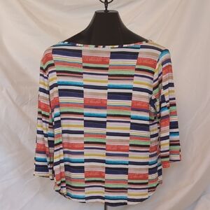 Peck & Peck Colorful Striped Blouse